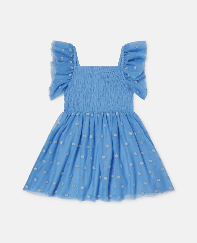 Blommig broderad tyllklänning Blommig broderad tyllklänning