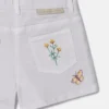 Blommiga broderade shorts