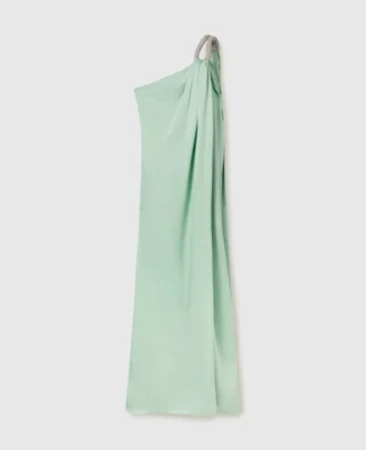 Blyfri kristallkedja Asymmetrisk draperad maxiklänning