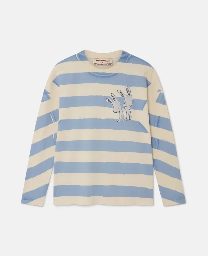Bretonsk T-shirt med broderad kanin Bretonsk T-shirt med broderad kanin