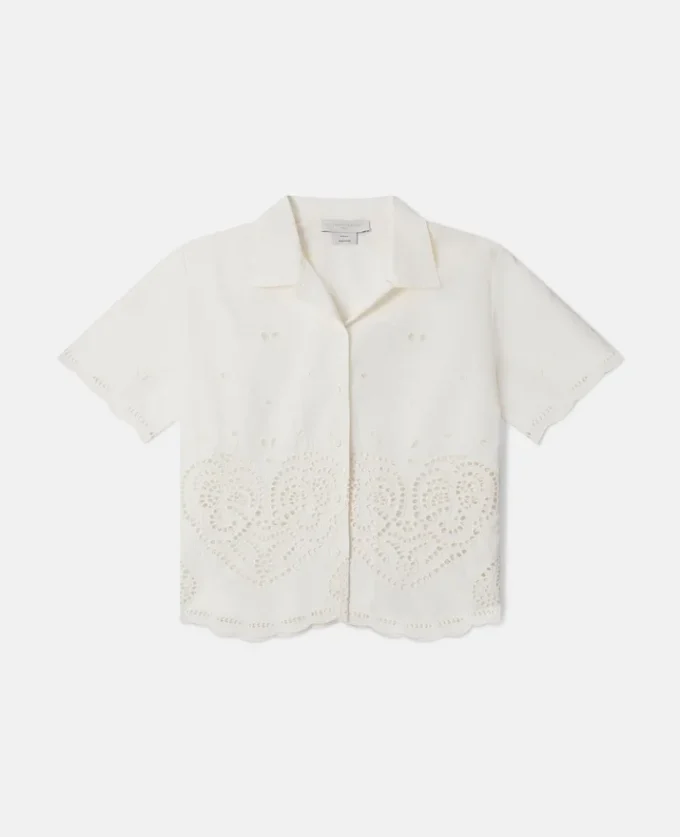 Broderad Anglaise-skjorta i bomull Broderad Anglaise-skjorta i bomull