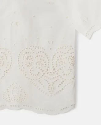 Broderad Anglaise-skjorta i bomull