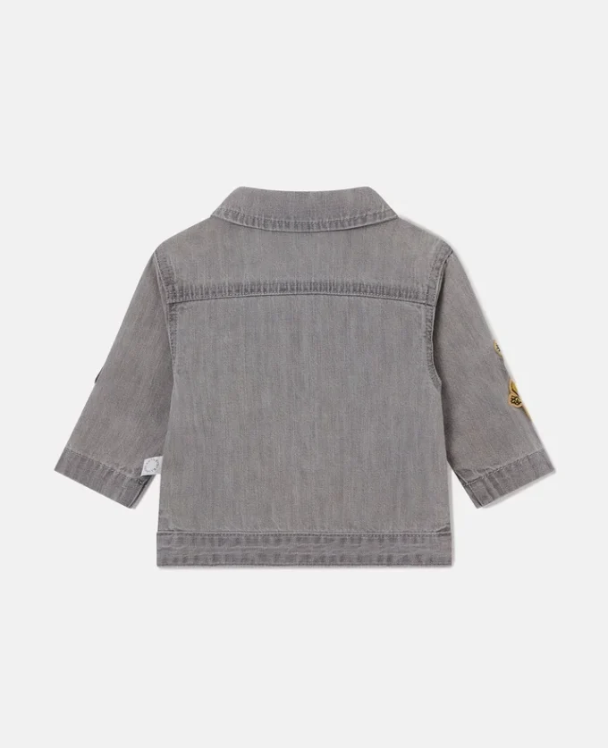 Broderad jeansjacka med musikmotiv Broderad jeansjacka med musikmotiv