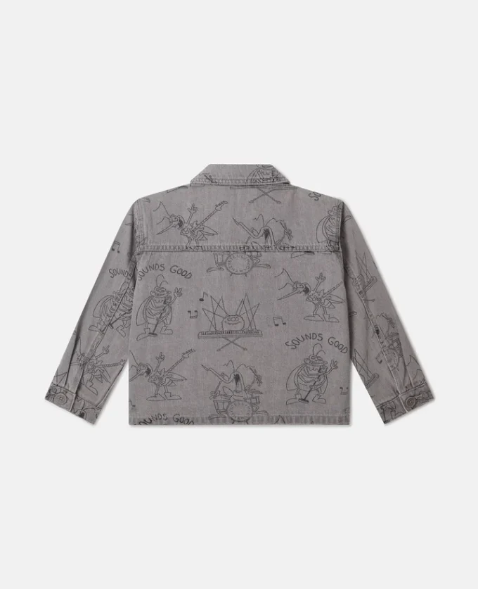 Bug Band Print Denim Jacket