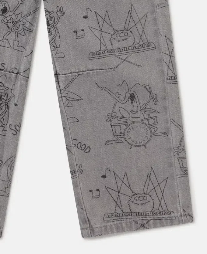 Bug Band Print-jeans