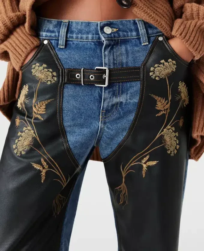 Chaps broderade jeans med raka ben