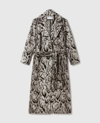 Cloud Leopard Jacquard-trenchcoat med bälte
