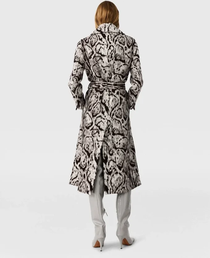 Cloud Leopard Jacquard-trenchcoat med bälte Cloud Leopard Jacquard-trenchcoat med bälte