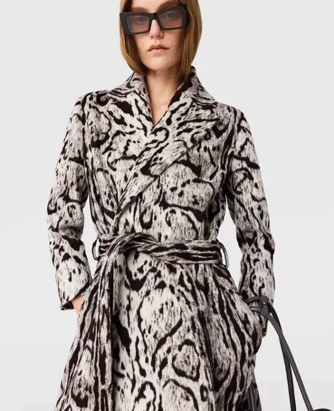 Cloud Leopard Jacquard-trenchcoat med bälte Cloud Leopard Jacquard-trenchcoat med bälte