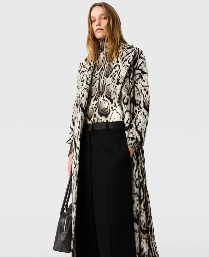 Cloud Leopard Jacquard-trenchcoat med bälte Cloud Leopard Jacquard-trenchcoat med bälte