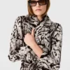 Cloud Leopard Jacquard-trenchcoat med bälte Cloud Leopard Jacquard-trenchcoat med bälte