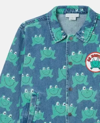 Denimjacka med grodtryck
