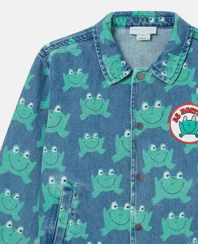 Denimjacka med grodtryck