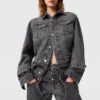 Denimjacka med tonade paneler Denimjacka med tonade paneler