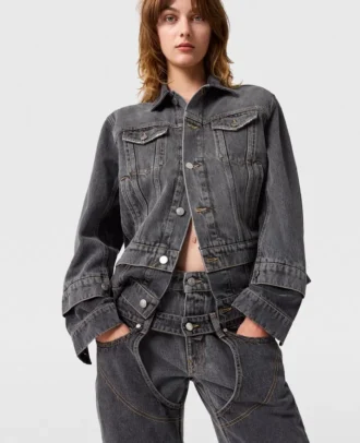 Denimjacka med tonade paneler