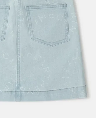 Denimkjol med medaljonglogotyp