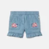 Denimshorts med broderad nyckelpiga