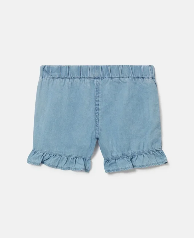 Denimshorts med broderad nyckelpiga