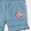 Denimshorts med broderad nyckelpiga