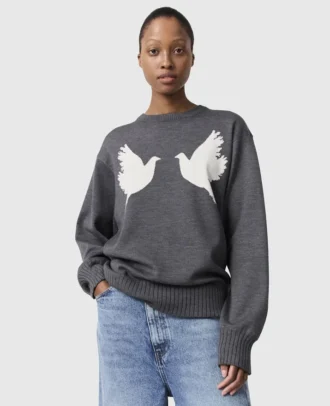 Dove Appliqué Crewneck Sweater