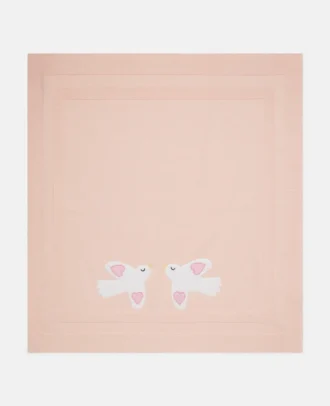 Dove broderad filt
