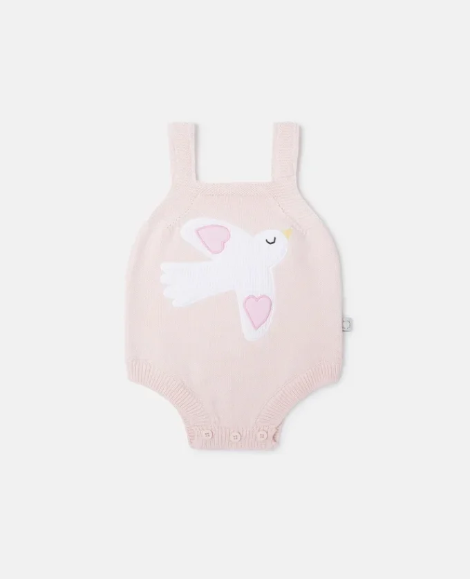 Dove broderad ärmlös romper