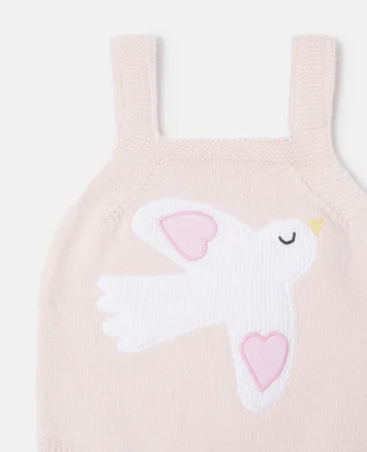 Dove broderad ärmlös romper