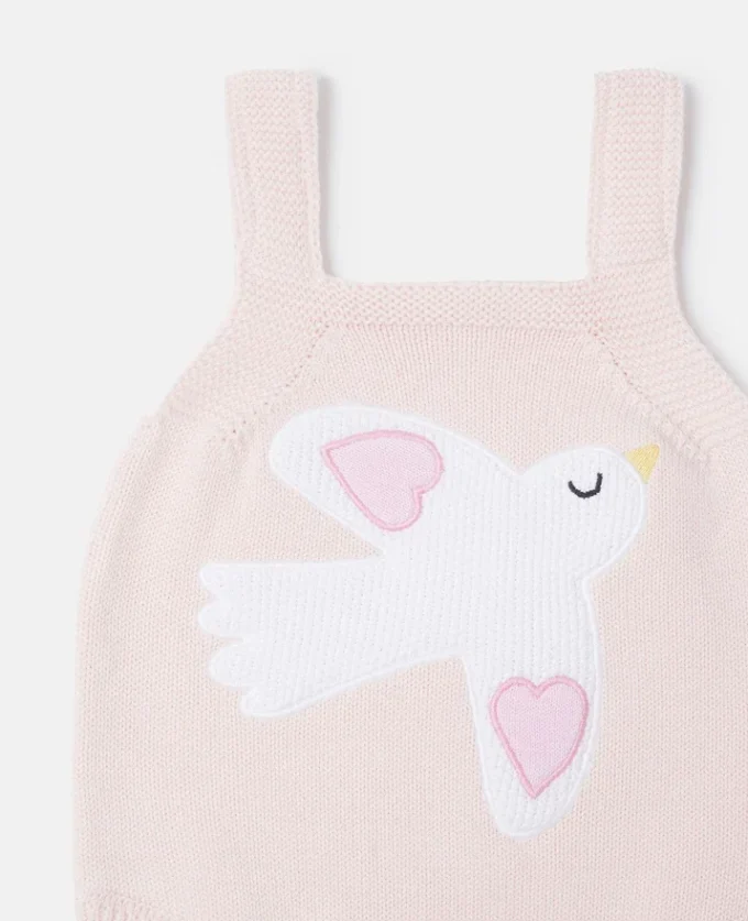 Dove broderad ärmlös romper