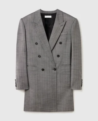 Dubbelknäppt miniklänning i randig blazer