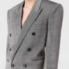 Dubbelknäppt miniklänning i randig blazer