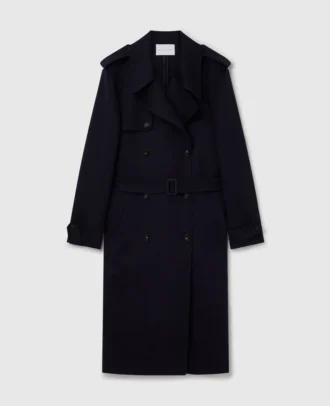 Dubbelknäppt trenchcoat med bälte