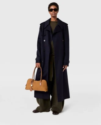Dubbelknäppt trenchcoat med bälte