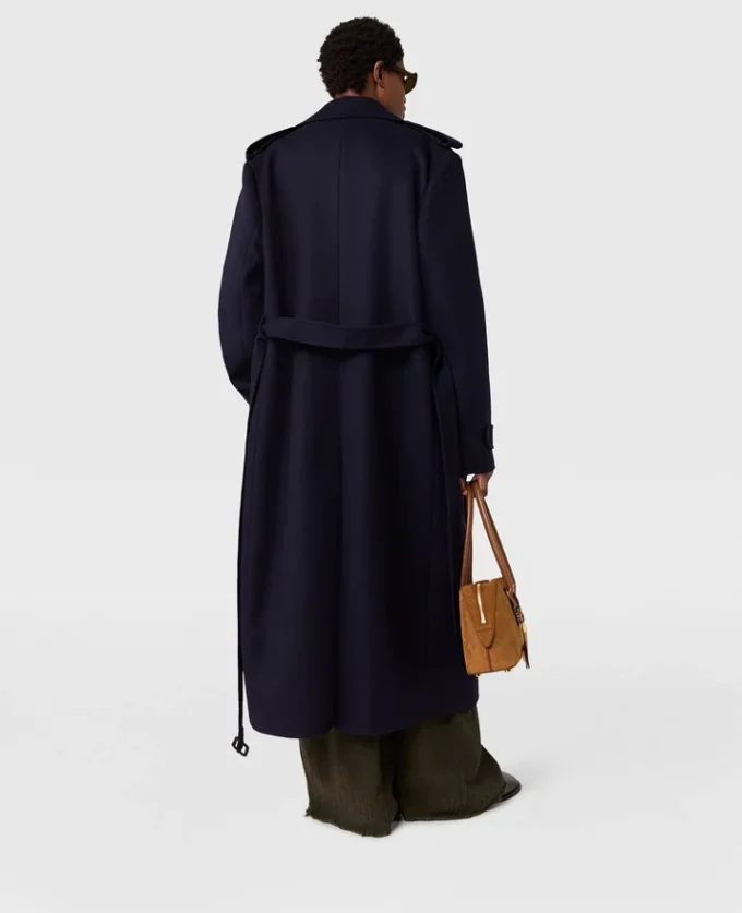 Dubbelknäppt trenchcoat med bälte