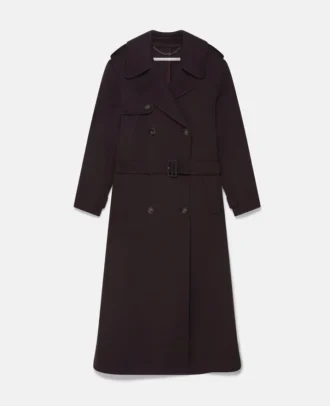 Dubbelvävd trenchcoat med bälte