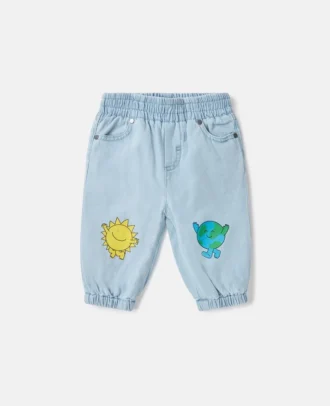 Earth Friends-grafik Jeans-joggingbyxor