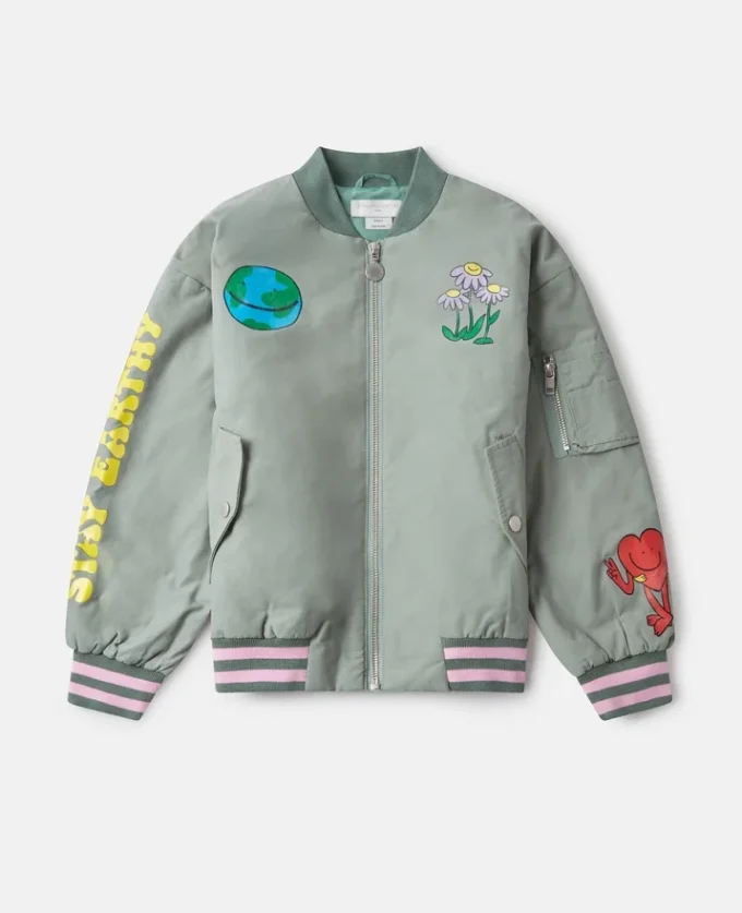 Earth Friends grafisk bomberjacka Earth Friends grafisk bomberjacka