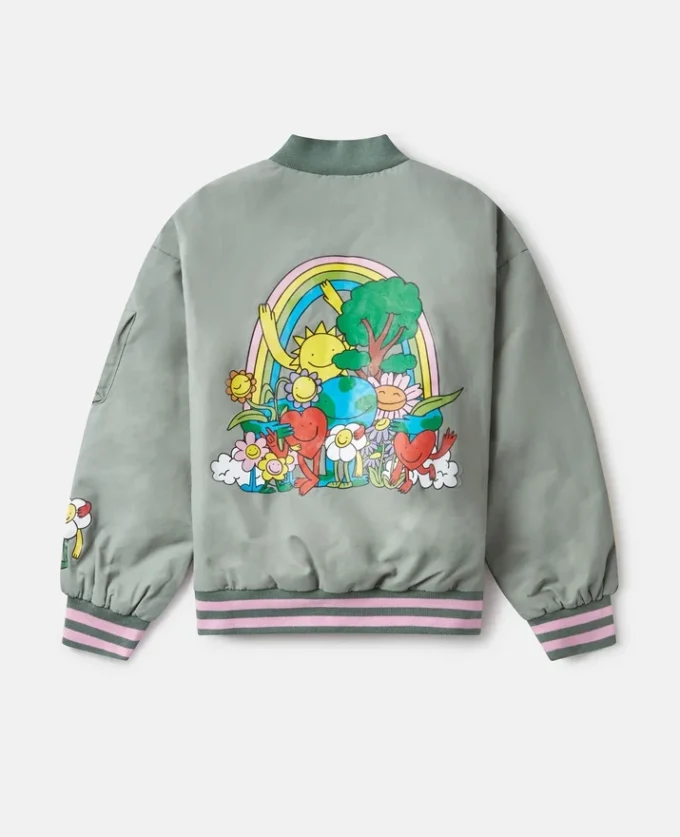 Earth Friends grafisk bomberjacka Earth Friends grafisk bomberjacka
