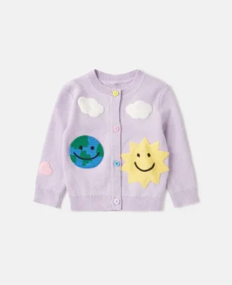 Earth Friends grafisk broderad kofta