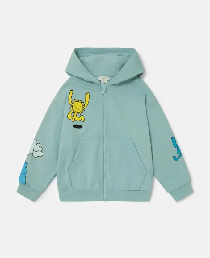 Earth Friends grafisk hoodie med dragkedja Earth Friends grafisk hoodie med dragkedja