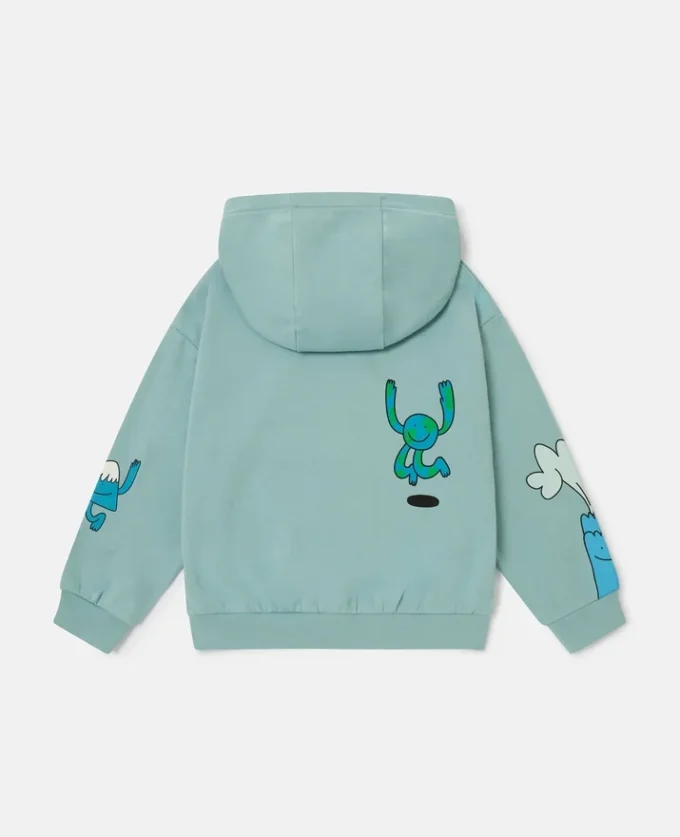 Earth Friends grafisk hoodie med dragkedja Earth Friends grafisk hoodie med dragkedja
