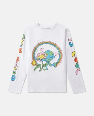Earth Friends grafisk långärmad topp
