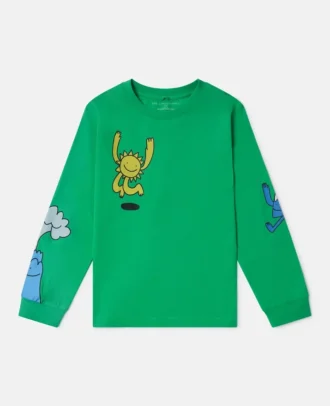 Earth Friends grafisk långärmad topp