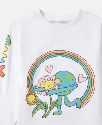 Earth Friends grafisk långärmad topp