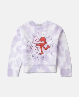 Earth Friends grafisk tie-dye-tröja med rund hals