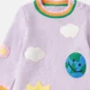 Earth Friends grafiskt broderad tröjklänning Earth Friends grafiskt broderad tröjklänning