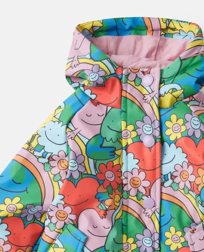 Earth Friends Print Raincoat
