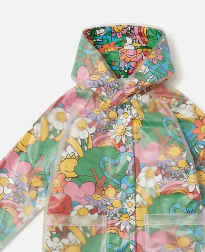 Earth Friends Print Raincoat