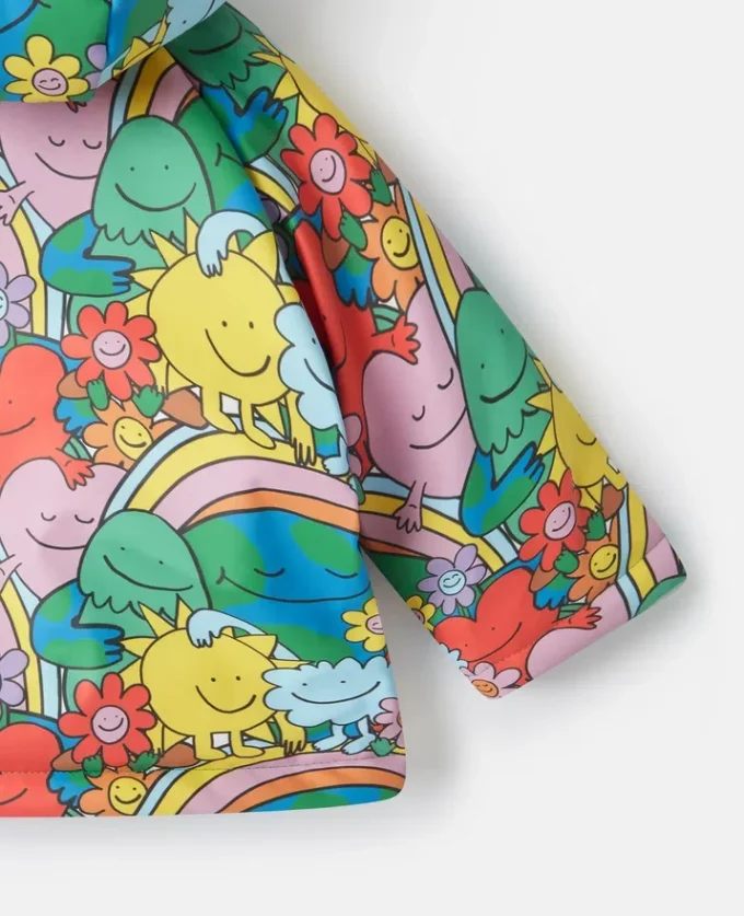Earth Friends Print Raincoat
