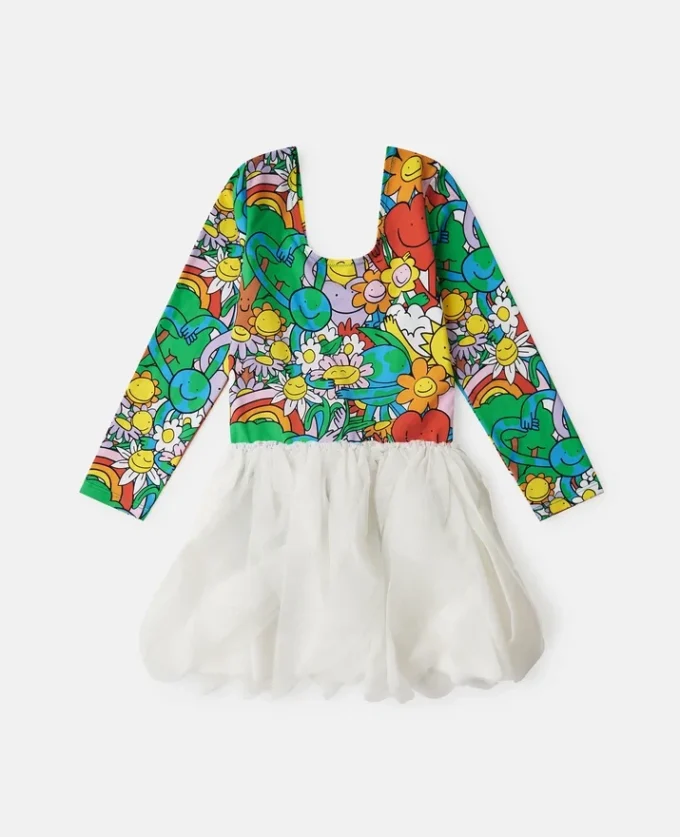 Earth Friends-tryck Tulle Petals-klänning Earth Friends-tryck Tulle Petals-klänning