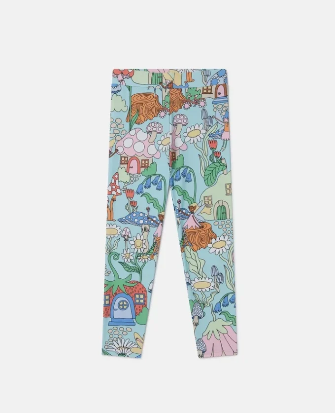 Elastiska leggings med skogsmönster